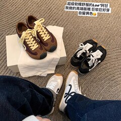 首をかしげてかわいい ~ 2025年春秋新型レトロ系レジャースポーツ白靴女徳訓阿甘靴