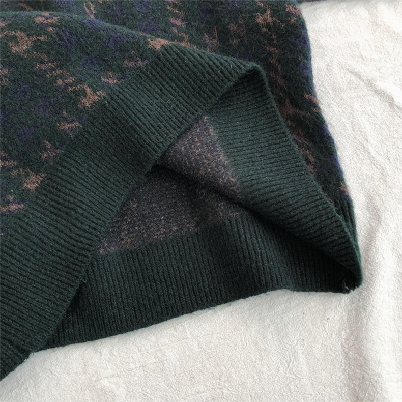 Autumn and Winter New Christmas Thickened Wine Red Sweater for Women's Retro Hong Kong Style, Luxury and Lazy French Style_voghion.com