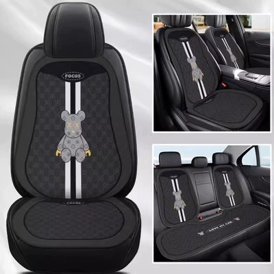 Seat cushion, seat cover — Seat Cushion, Universal Car Cushion for - e0536j-black-background-gray-violent-bear-seven-piece-set-for-the-whole-car-velvet-pad-a03-code