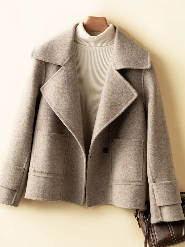 Демисезонное женское пальто с двусторонним окрашиванием, slim-fit, для тинейджеров, черное/бежевое/кэмэл