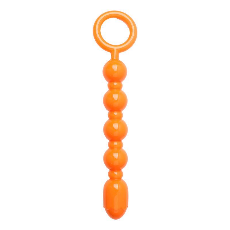Lotus Flower Anal Beads, TPE Training Toy, Colorful Orange, Boxed — detail image 6