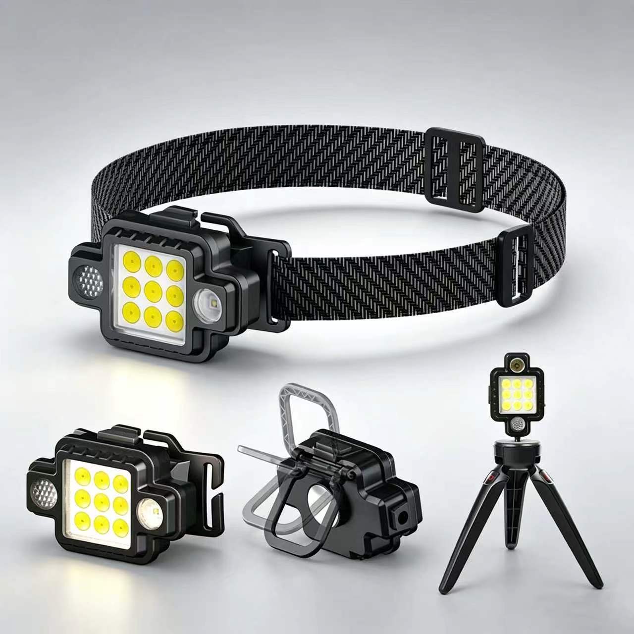 Lámpara de cabeza de absorción magnética ultra ligera USB multifuncional transfronteriza lámpara de cabeza de carrera nocturna lámpara de cabeza de pesca al aire libre lámpara de carrera