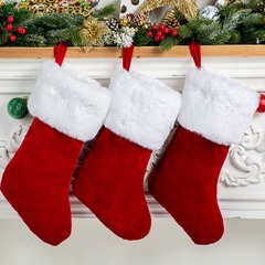 【空白靴下】クリスマス靴下プレゼント袋は刺繍印刷クリスマス靴下の高級ウサギのぬいぐるみに使うことができる