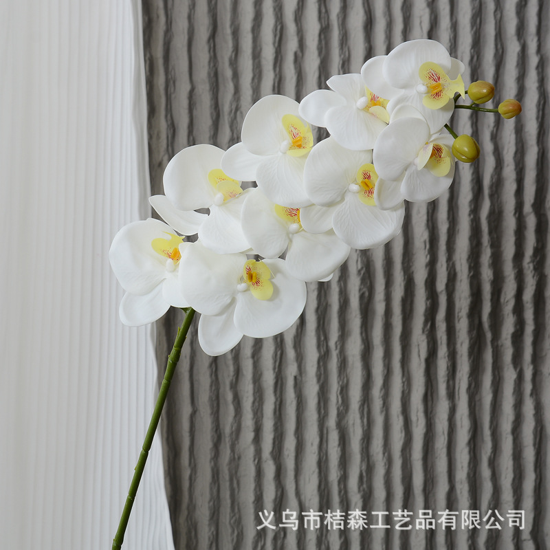 Flores de alta calidad 9 cabezas 7 cabezas 5 cabezas orquídeas mariposa sensación realista tela de seda de película flores falsas decoración de boda nórdica