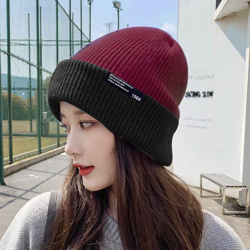 帽子女性の冬厚く暖かいニット帽子クロスボーダー韓国スタイル耳保護両面パイル帽子ウール帽子男性卸売|undefined