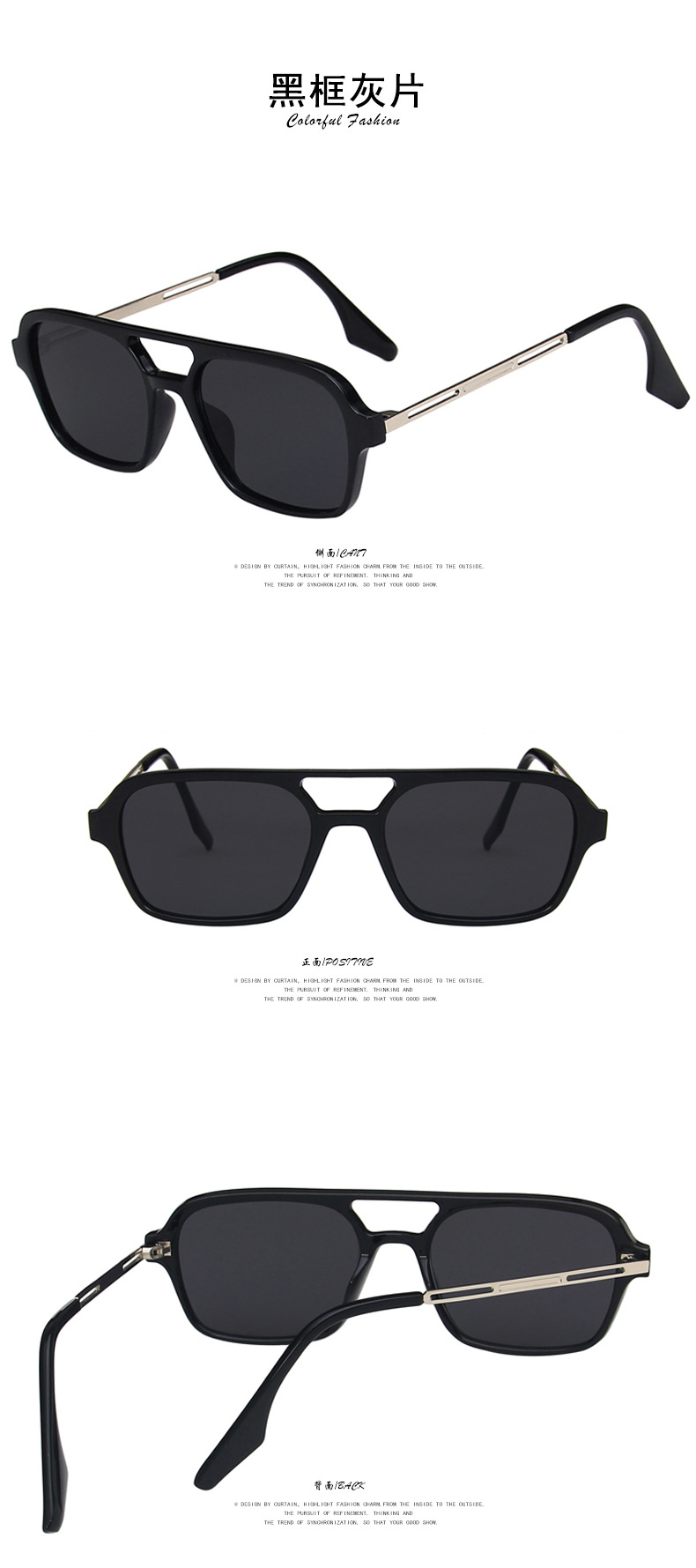 60g Weight UV400 Protection Lens Material Outdoor, Travel, Party, Fishing Occasion Women'S, Men'S, Unisex Gender Elegant, Hip-Hop, Retro, Fashion Style Grey, Green, Blue, Transparent, Black Color Elegant Hip-Hop Retro UV400 Protection Women's Sunglasses 6