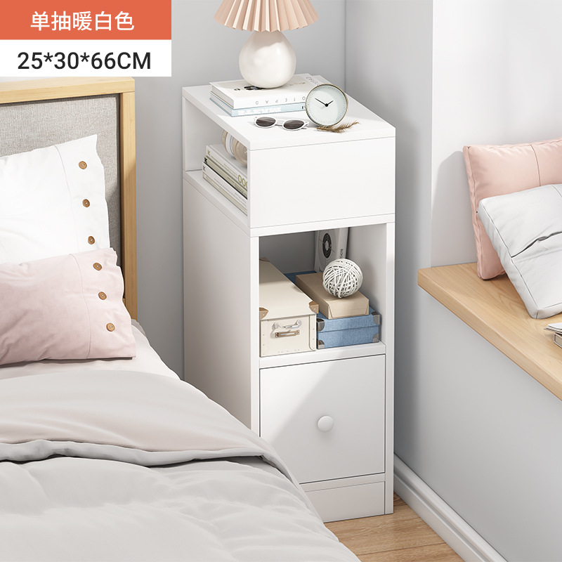 Mesita de noche simple moderno gabinete de almacenamiento doméstico simple dormitorio estrecho mesita de noche pequeño Gabinete armario estante