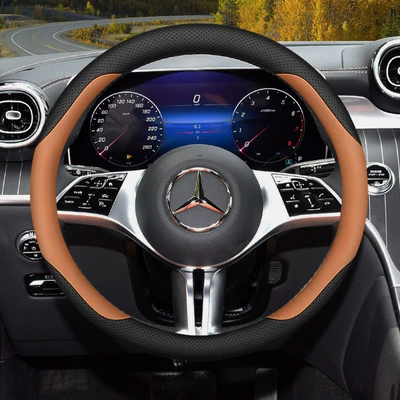 cover decorative supplies cross-border e-commerce – Steering wheel cover - round-ocher-brown-standard