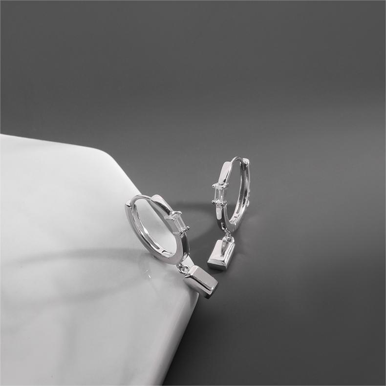 Trend exclusive fashionable men's square geometric earrings with…