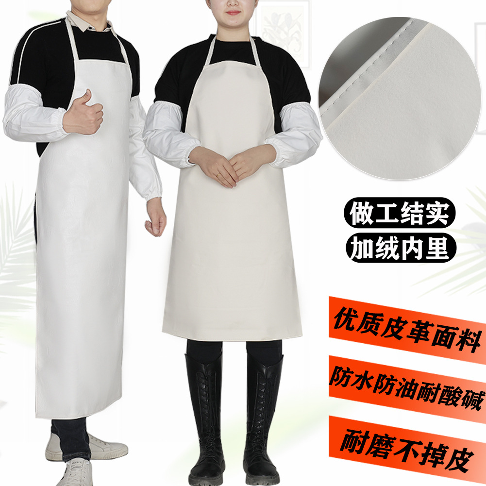 가죽 두꺼운 내마모성 앞치마 기모 목 앞치마 방수 오일 산 및 알칼리 방지 가정용 청소 앞치마 더러운 방지