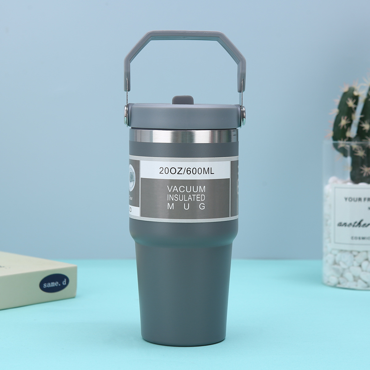 30oz de acero inoxidable portátil taza de automóvil vacío doble taza de hielo de gran capacidad con paja taza de aislamiento de alto valor nominal