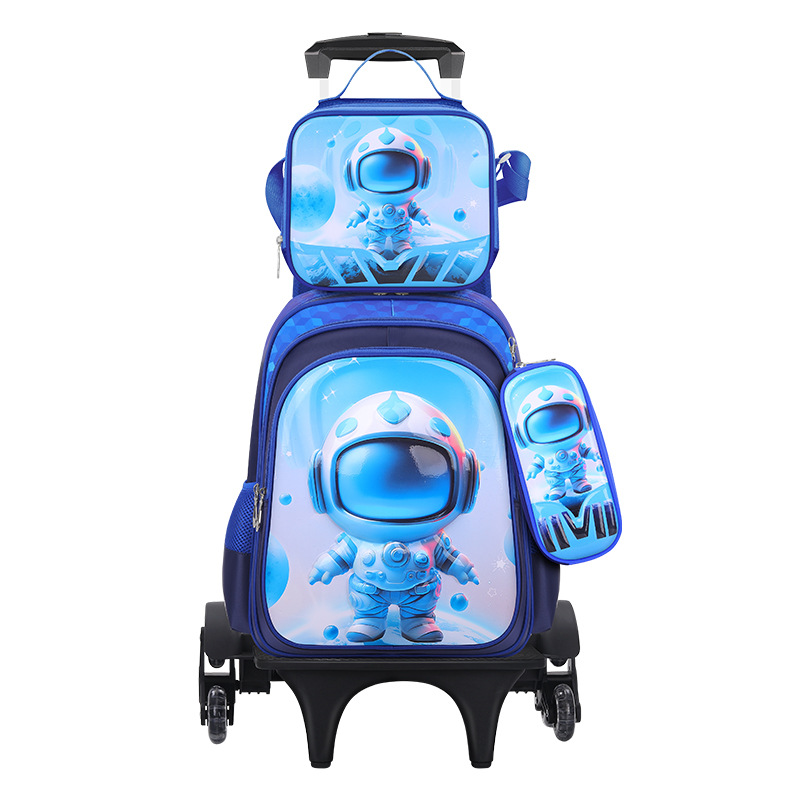 Fábrica en stock nueva mochila de tres piezas para niños y niñas niños de la escuela primaria trolley mochila de gran capacidad