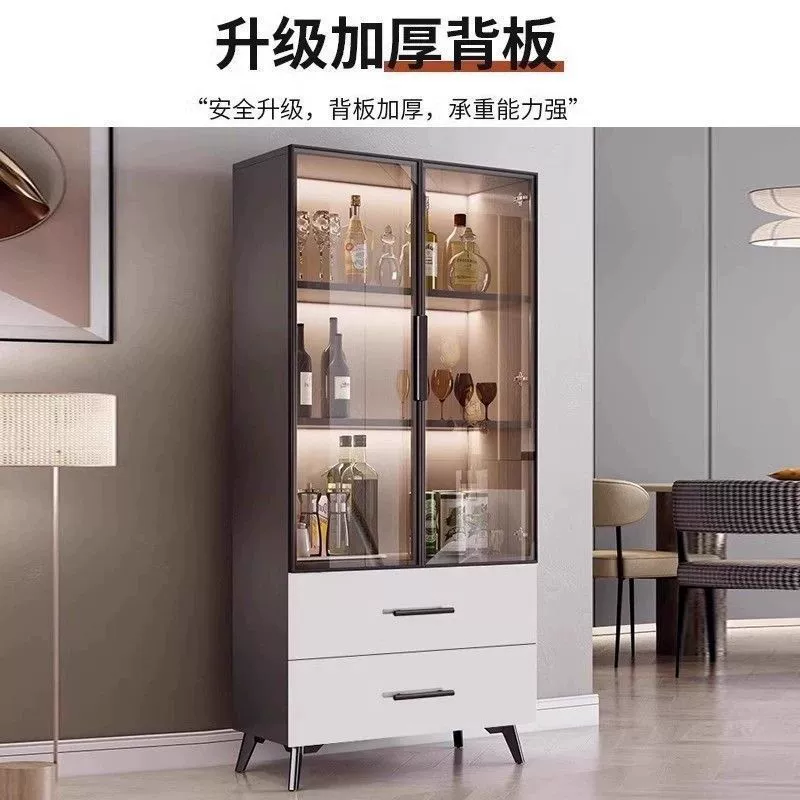 Винный шкаф со стеклянной дверью, современный простой от стены до потолка, гостиная, домашний шкаф для демонстрации, легкий роскошный шкаф для хранения, винный шкаф для гостиной