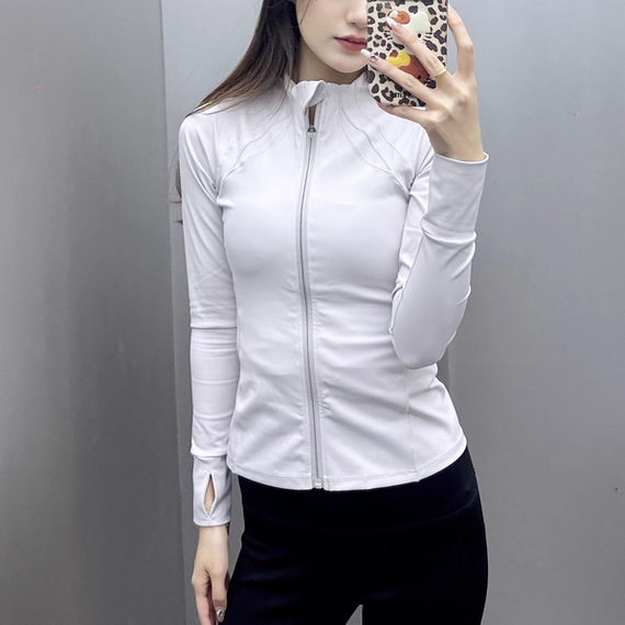 国境を越えたフィットネスのネットレッドが痩せているジッパーのスポーツコート長袖速乾服ガードルジョギングヨガ服秋冬上着