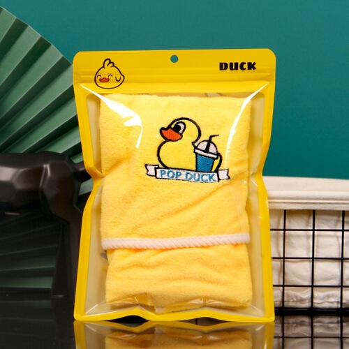 Bag for packing children's T-shirts, base shirts, underwear, cotton socks, transparent bags for infants, long socks bags in the Kingdom of Little Yellow Ducks
