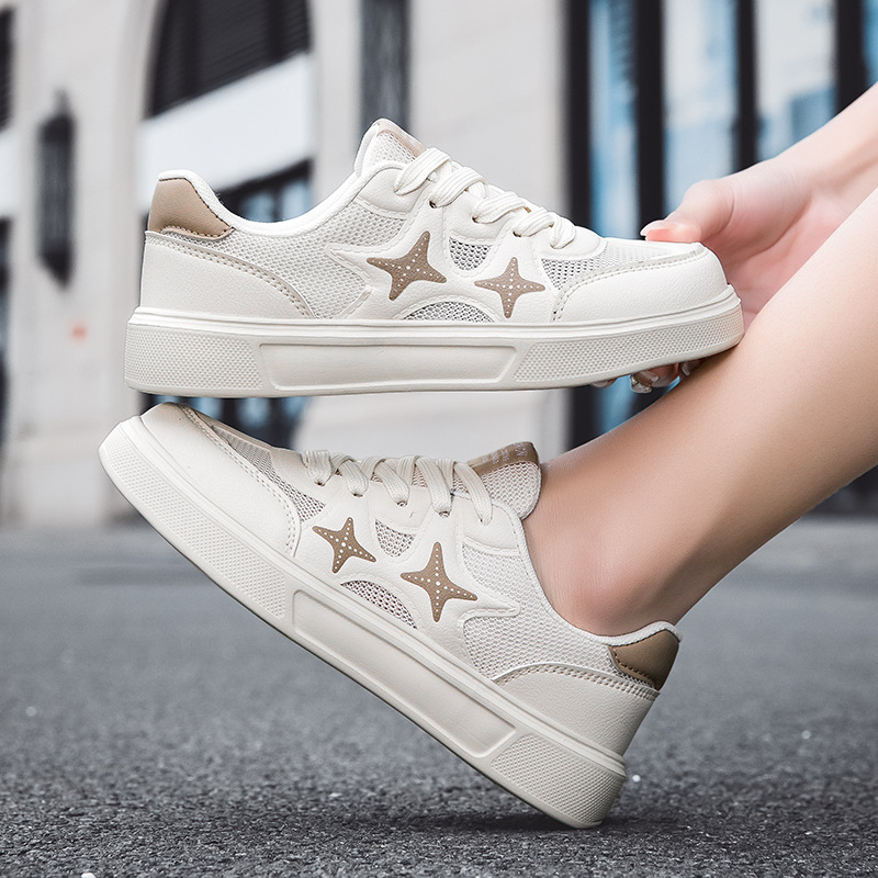 2024春季新款运动鞋女百搭厚底轻便透气板鞋软底休闲鞋小白鞋子潮