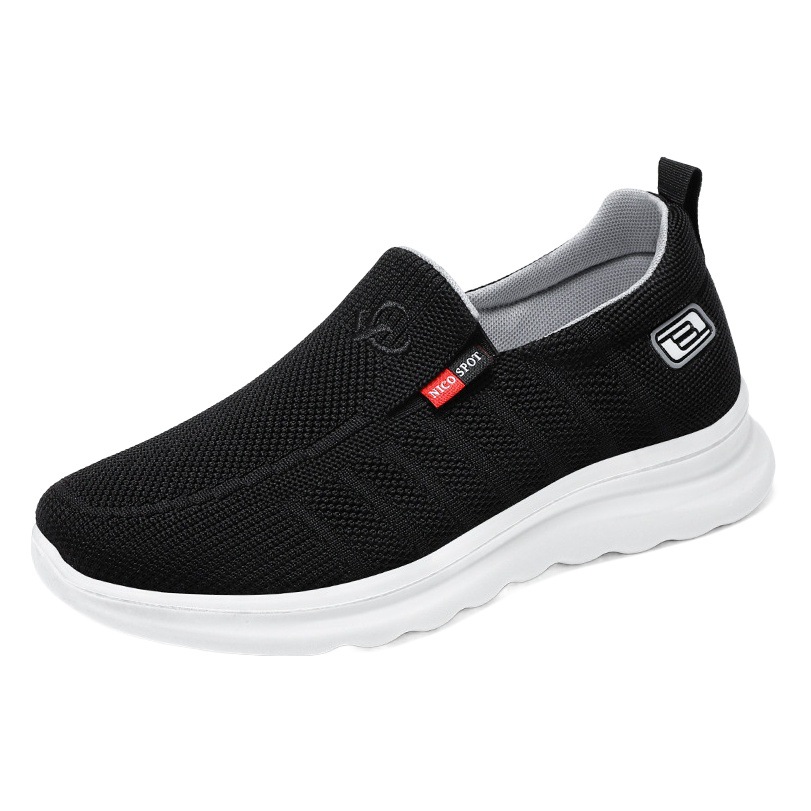 Zapatos para hombre, zapatos casuales de una sola pieza, zapatos nuevos de primavera para hombre, zapatos sin cordones estilo papá, zapatos ligeros, zapatos de malla transpirable