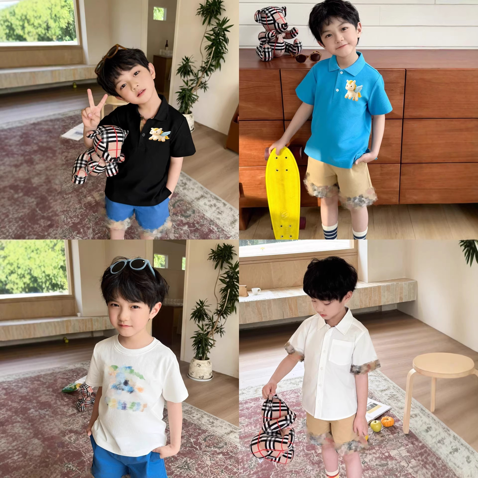 SY B家童装26春新款彩色战马T恤/战马刺绣POLO衫/短裤/白衬衫等