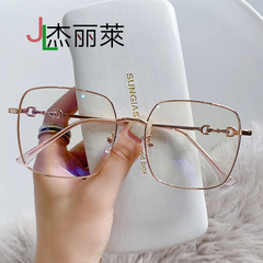 288超輕黑金框方框男女通用金屬純鈦透視復古長臉全框架眼鏡框