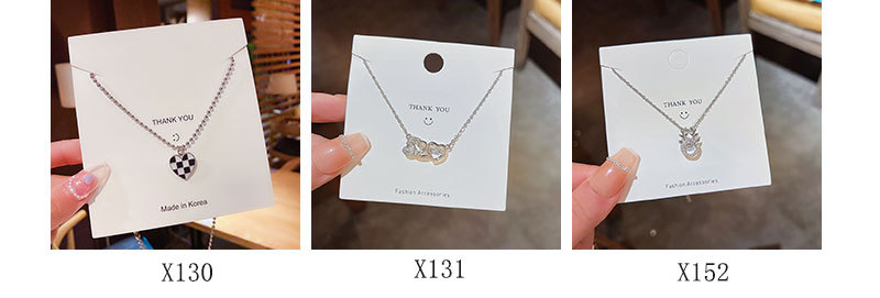 Fashion Heart Shape Bow Knot Fish Tail Titanium Steel Plating Inlay Zircon Pendant Necklace 1 Piece display picture 2