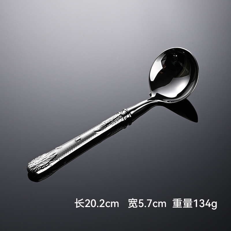 エン小麦穂 304 洋食器 ステーキナイフ、フォーク、スプーン、ティースプーン、フォーク、高見えホテル鍛造食器 ナイフとフォークのコンプリートセット|undefined
