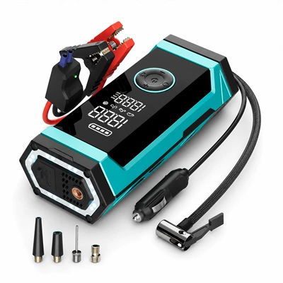 【Customized】Car Emergency Jump Starter and Air Compressor All-in-One Device, Car-Mounted Electric Air Pump