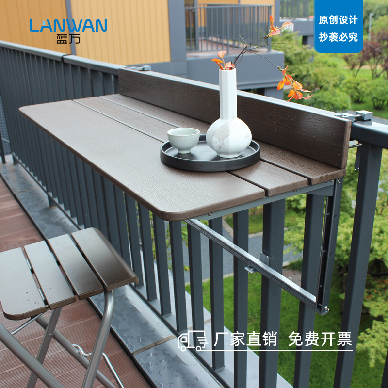 Balcony Railing Hanging Table Hanging Small Apartment Computer Table Home Small Bar Creative Adjustable Foldableing Desk