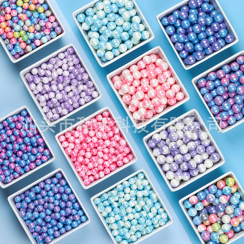 500g袋装双色珍珠糖蛋糕装饰圆珠糖厂家批发彩色珠光糖珠钢珠糖