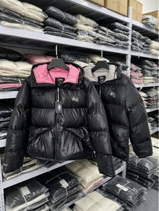 Cross-border foreign trade high-quality original label winter embroidered casual simple warm cotton jacket with hidden pockets and hood Cross-border foreign trade high-quality original label winter embroidered casual simple warm cotton jacket with hidden pockets and hood