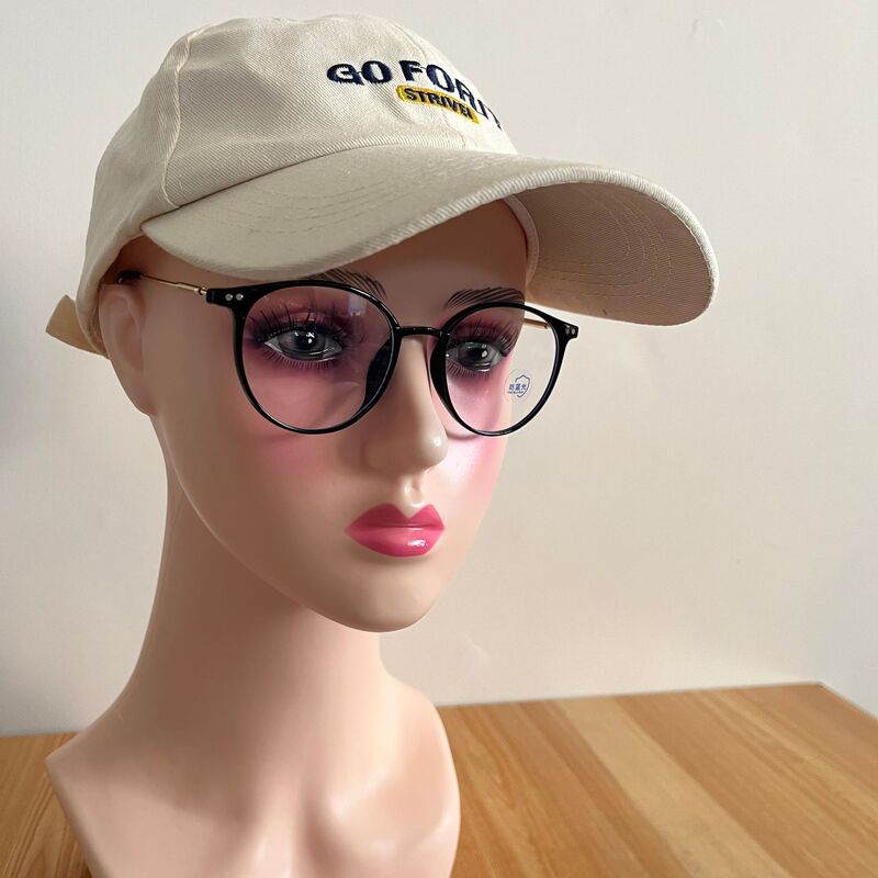 A103 Glossy Black Frame Glasses for Women, Anti-Blue Light Glasses, Non-Prescription Glasses, Jie Qiansheng Style, Natural Look Magic Frame, Student Glasses