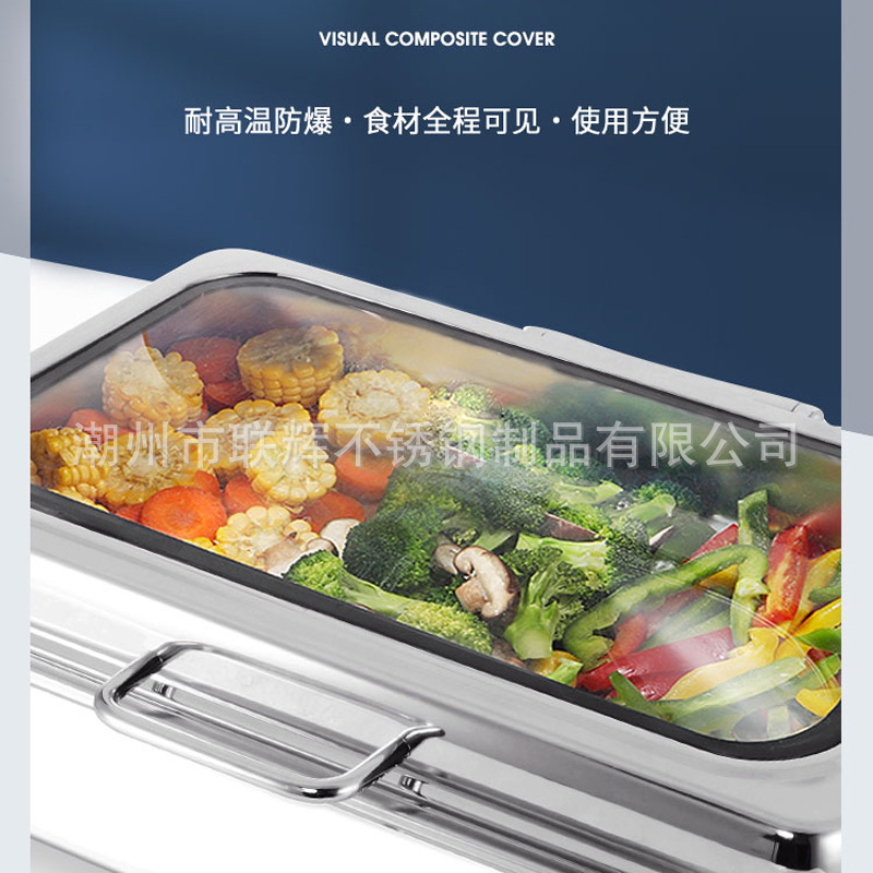 ホテルの食堂のステンレスのセルフサービスの食事炉のアルコールの電気加熱の知能の布菲のストーブの長方形の可視の保温はふたをひっくり返します。|undefined