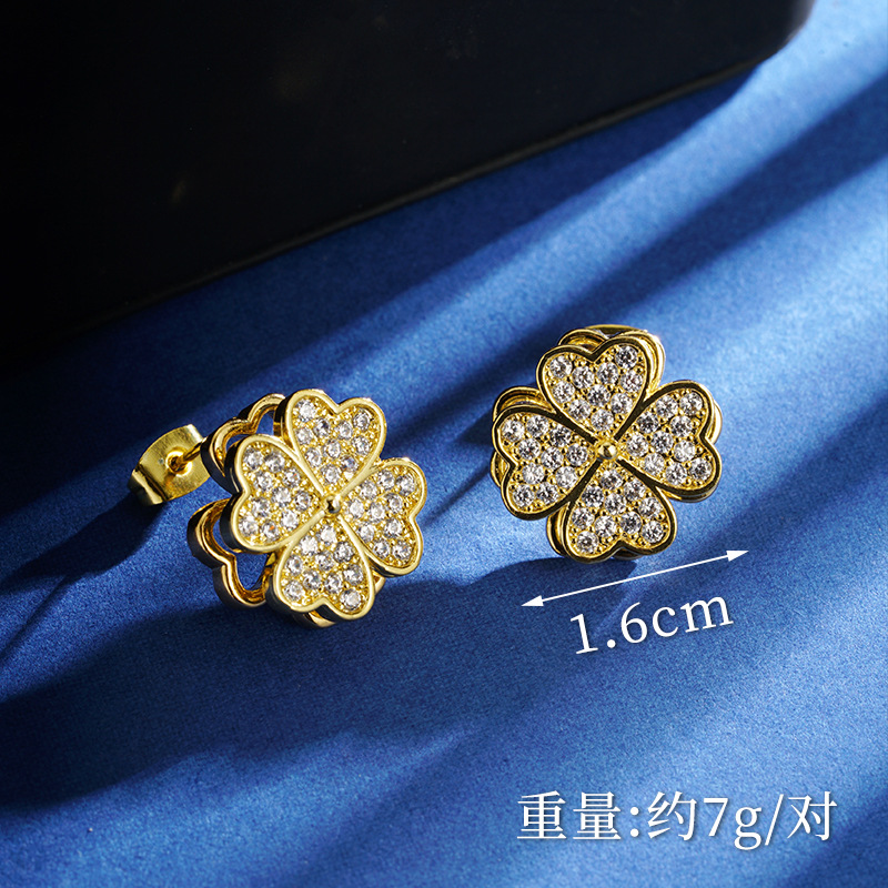 Nuevos productos ins tetrahedra Hao con diamantes populares collares anillo conjunto pendientes de oro vietnamita aleación de cobre preservación de color