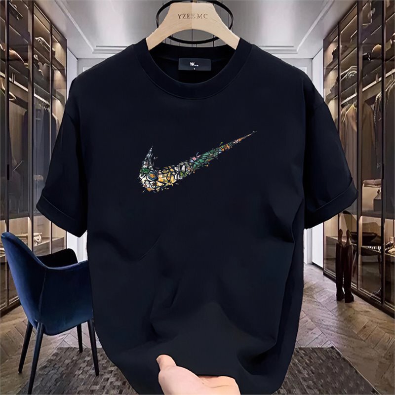 High-End Heavyweight Short-Sleeved T-Shirt for Men 2025 Summer Fashion Printed American Trendy Brand Half-Sleeved T-Shirt for Men High-End Heavyweight Short-Sleeved T-Shirt for Men 2025 Summer Fashion Printed American Trendy Brand Half-Sleeved T-Shirt for Men