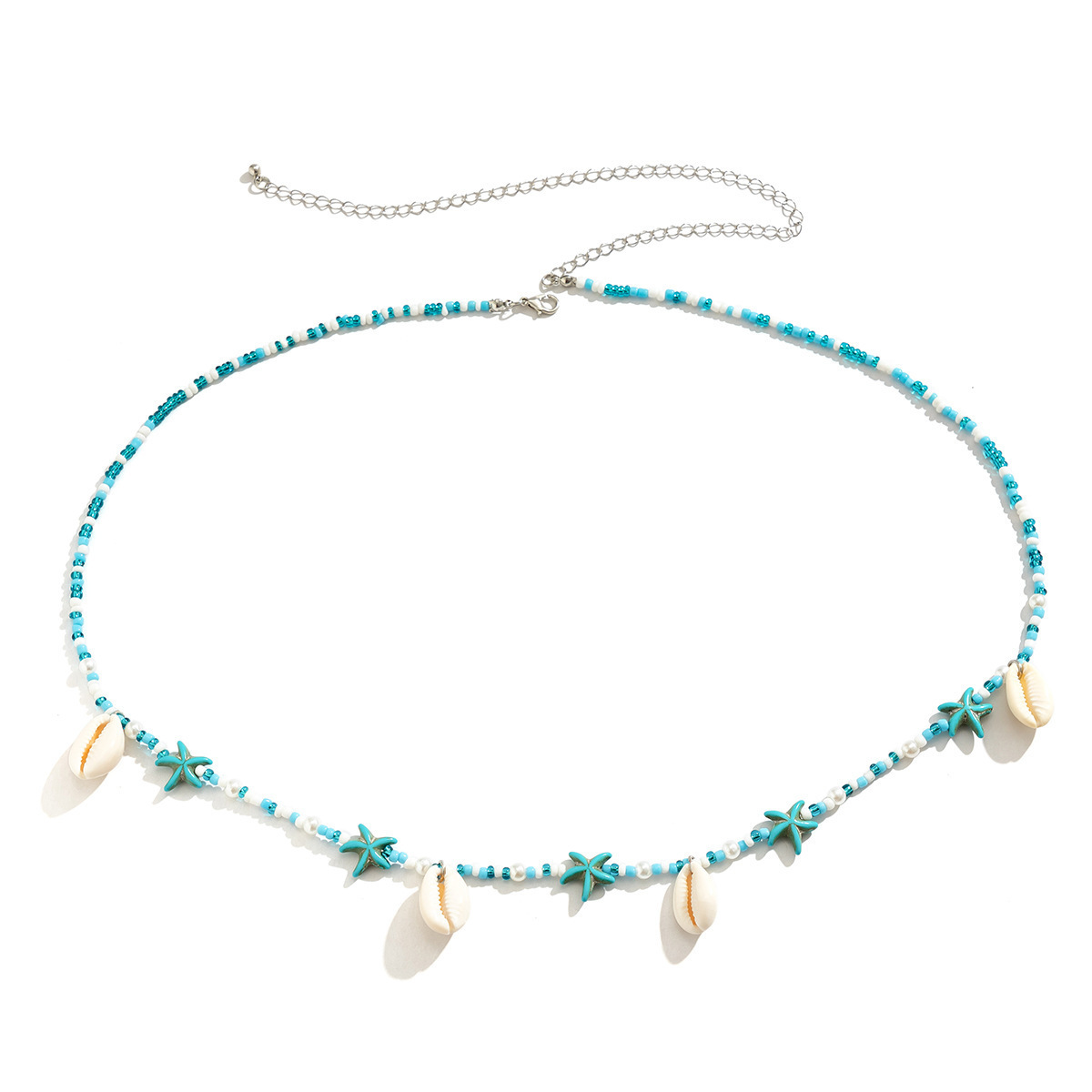 Hawaiian Style Hawaiian Starfish Shell Glass Shell Iron Women's Chain Belts