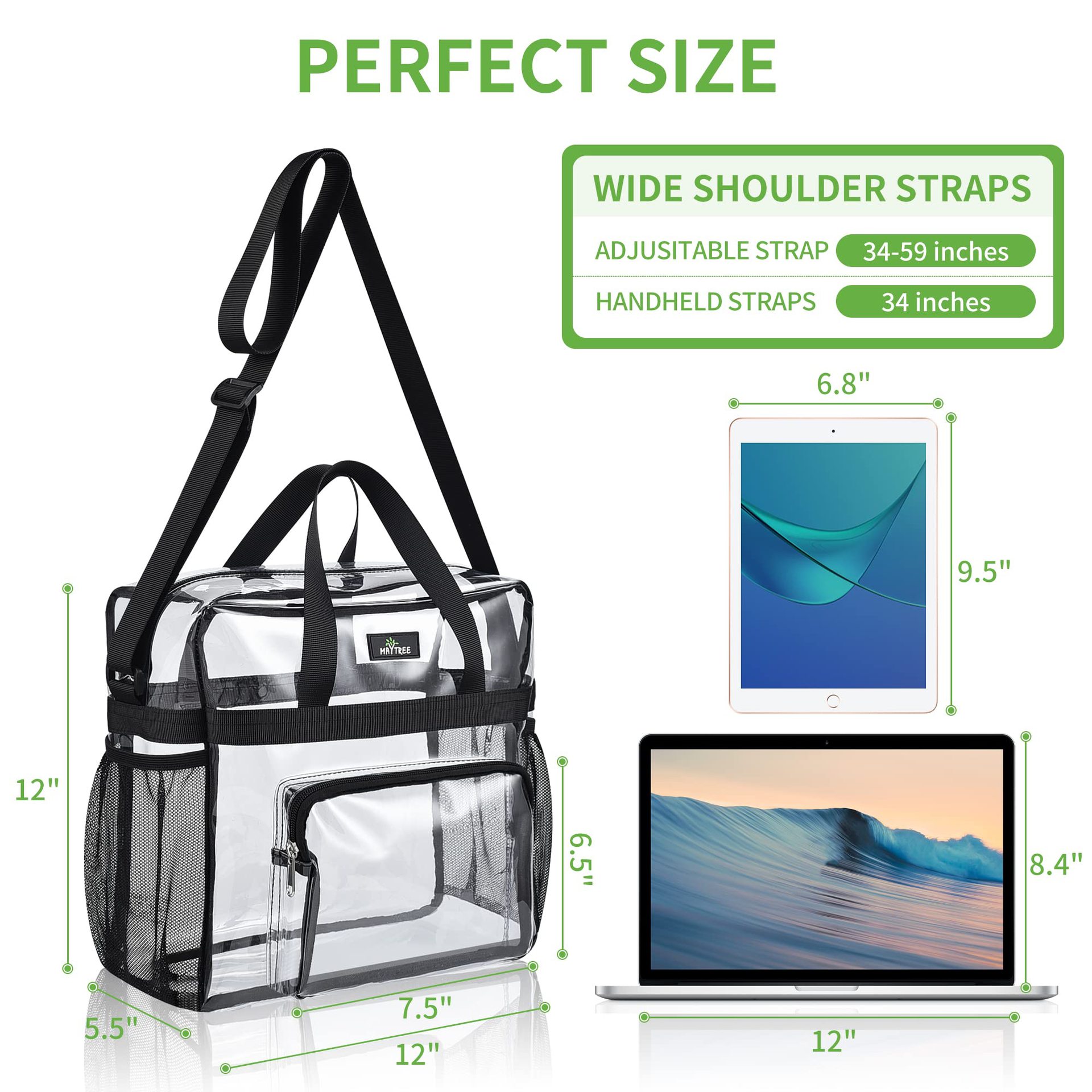 Borsa a tracolla trasparente, borsa da viaggio, borsa per la spesa, borsa da donna impermeabile alla moda_voghion.com