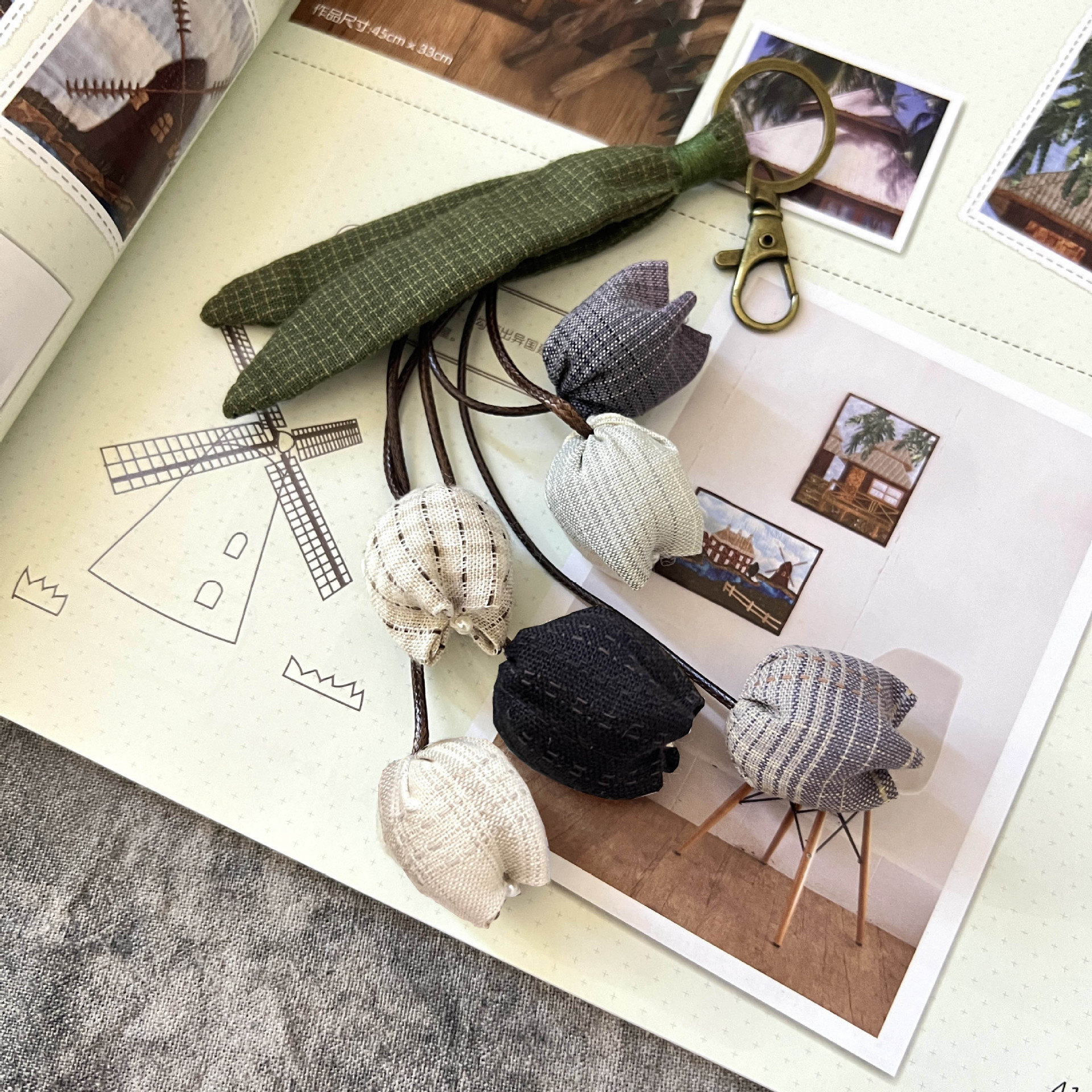 Bordado hecho a mano DIY creativo colgante adulto principiante patchwork bordado bolsa de regalo de coche bordado colgante