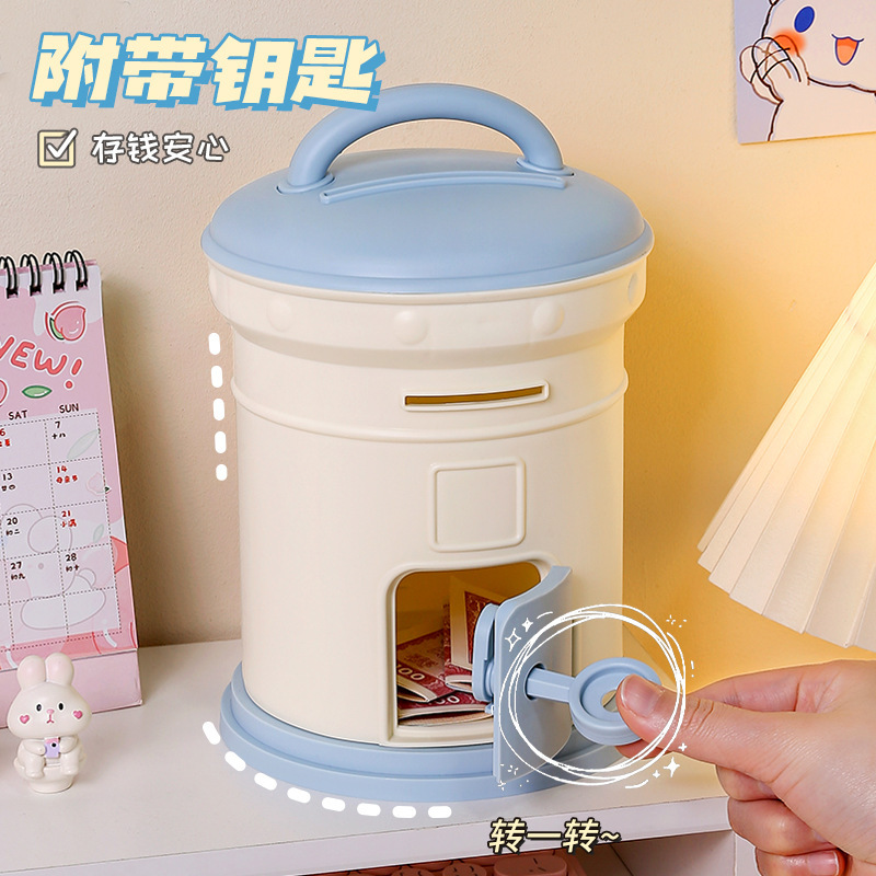 El buzón lindo de los niños de año nuevo ahorra dinero, la lata de plástico ahorra dinero, la mini lata de buzón para niñas adultas
