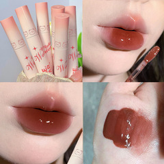 Gege Bear Shimmering Crystal Mirror Lip Lacquer, Bubble Lip Moisturizing Mirror Lipstick, Non-Fingerprinting Teenage Lip Color