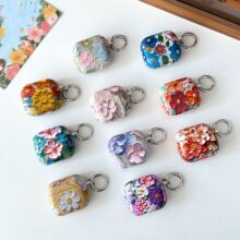 热款适用AirPods4保护套简约油花tpu软壳pro2花朵苹果蓝牙耳机壳