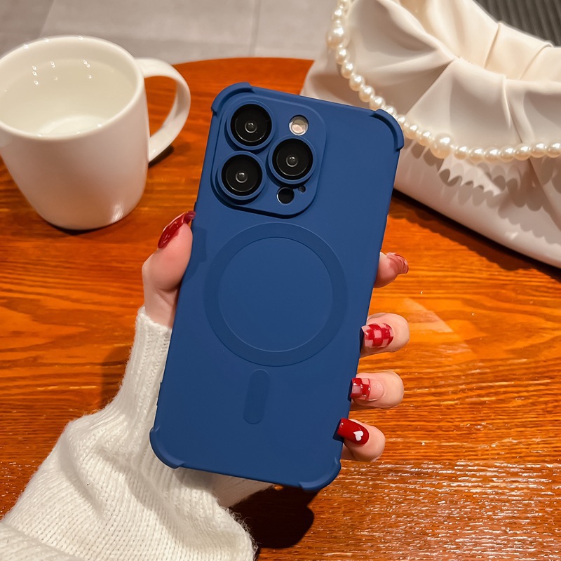 Funda para teléfono móvil iPhone 17 PRO, con airbag líquido, succión magnética en las cuatro esquinas, película protectora para la lente de Apple 14, funda protectora de cobertura total