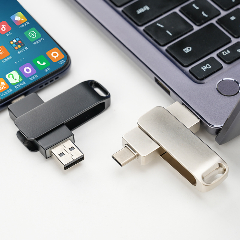 U ディスク卸売 Typec 携帯電話とコンピュータ兼用回転金属 U ディスクカスタム彫刻 3.0128gotg USB ディスク 64 グラム|undefined