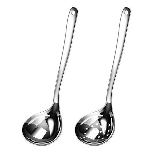 316L stainless steel soup spoon small colander hot pot spoon household thickening and deepening soup small spoon large head spoon wholesale