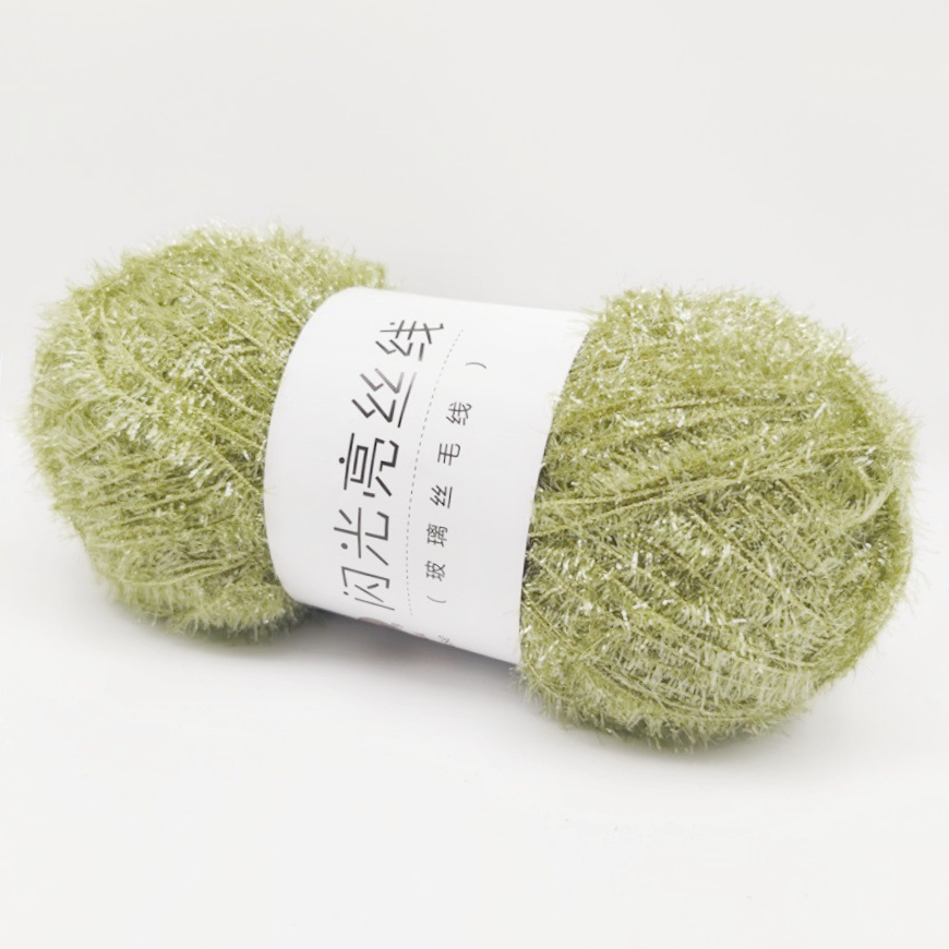 Coreano plato Toalla de vidrio de lana de seda de bricolaje tejido a mano muñeca de oro hilo tejido bolsa de hilo de seda brillante en stock al por mayor