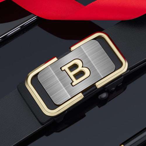New belt men's genuine leather fashion toothless automatic buckle cowhide belt men's young people business casual trouser belt