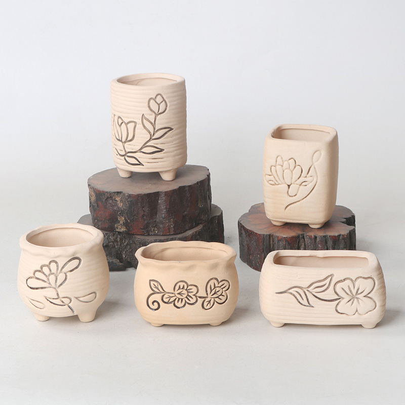 Fleshy Flower Pot Old Pile Creative Personalized Simple Fleshy Plant Coarse Pottery Breathable Small Cartoon Flower Pot Ceramic Plain Fleshy Flower Pot Old Pile Creative Personalized Simple Fleshy Plant Coarse Pottery Breathable Small Cartoon Flower Pot Ceramic Plain