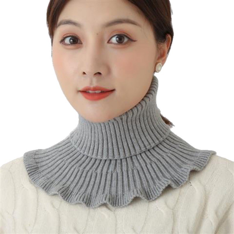 围脖女套头秋冬加厚保暖护颈脖套百搭装饰假领子针织时尚毛线衣领|undefined