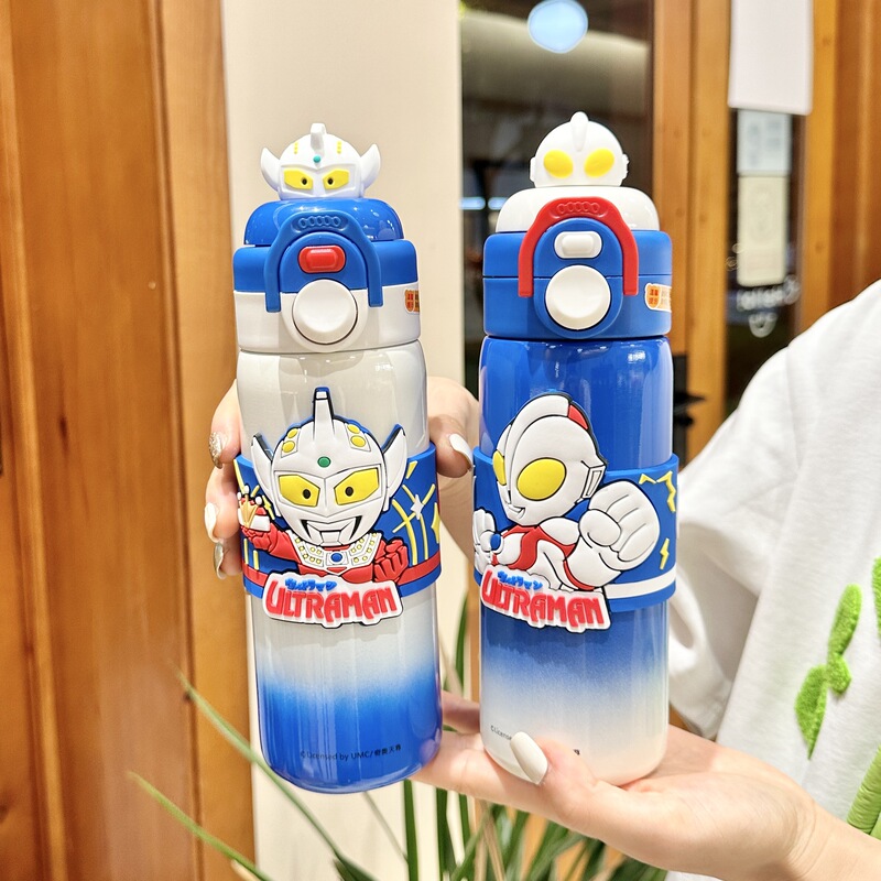 ウルトラマン 子供用魔法瓶カップ 男の子 小学生 特殊子供用ウォーターカップ 2025年新作 ダブルドリンクケトル|undefined