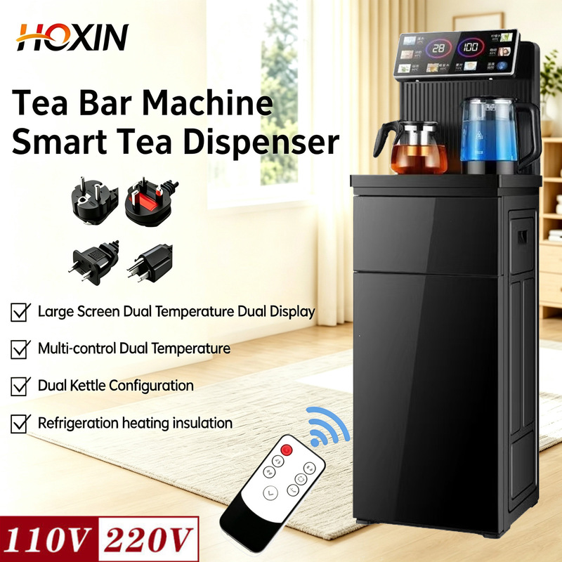 Water dispenser English vertical hot and cold smart remote control water dispenser for home use with bottom-loading water tank and tea bar function Water dispenser English vertical hot and cold smart remote control water dispenser for home use with bottom-loading water tank and tea bar function