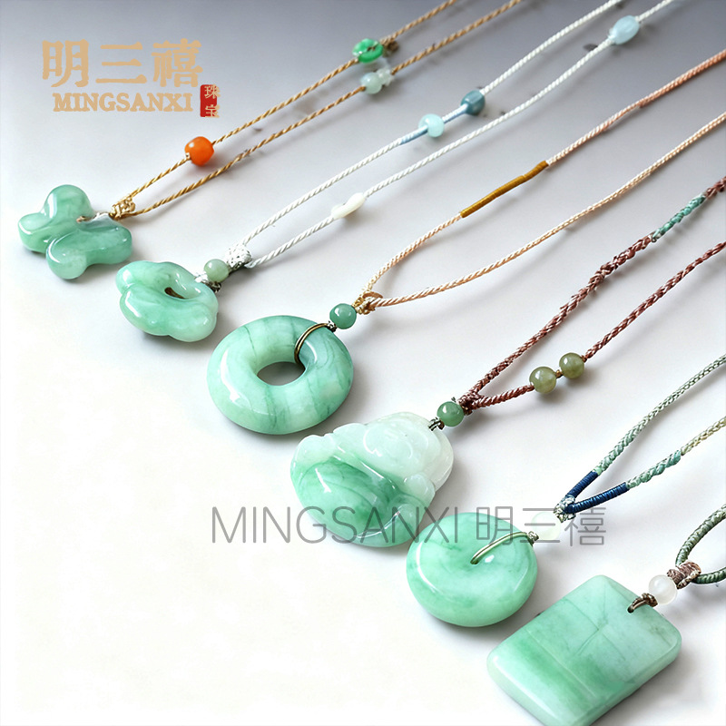 天山翠吊坠平安无事牌天然新疆金丝玉平安扣佛公玉坠子葫芦批发