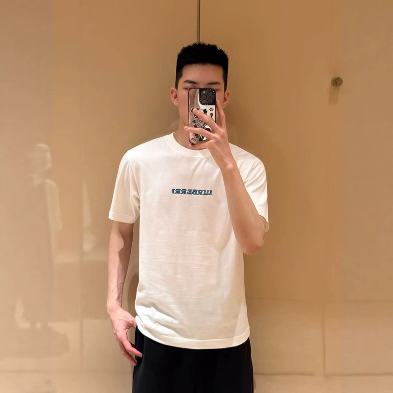 High-Quality Heavy-Duty Embroidery Short-Sleeve T-Shirt 26 Summer New Versatile Stylish Half-Sleeve Top